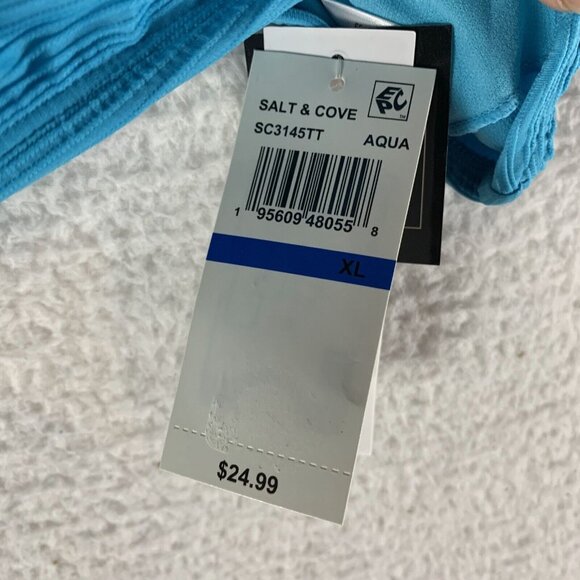Salt & Cove Ribbed Bralette Bikini‎ Top Women's XL Aqua Variegated Beach Summer - Picture 3 of 6